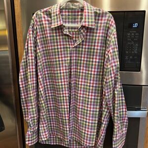 Alan Flusser‎ Men's Vibrant Checkered Button Down Shirt